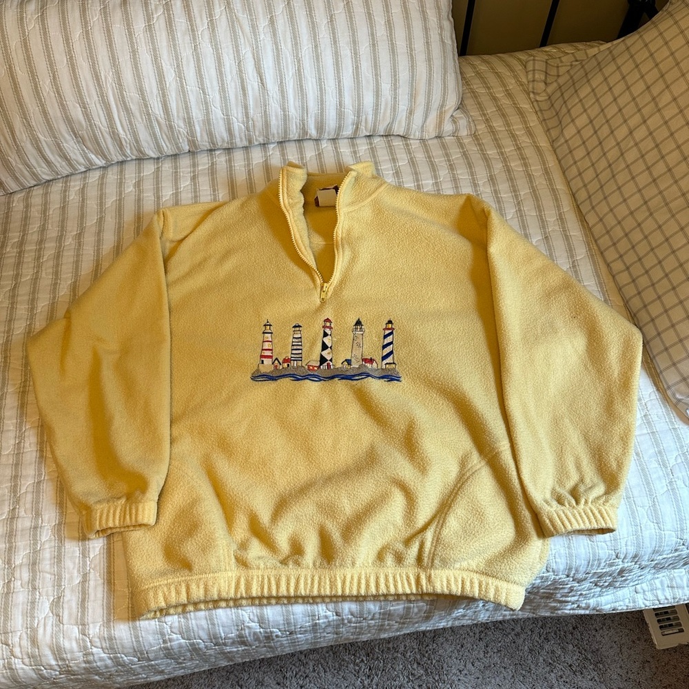 Lighthouse quarter zip sweater XL